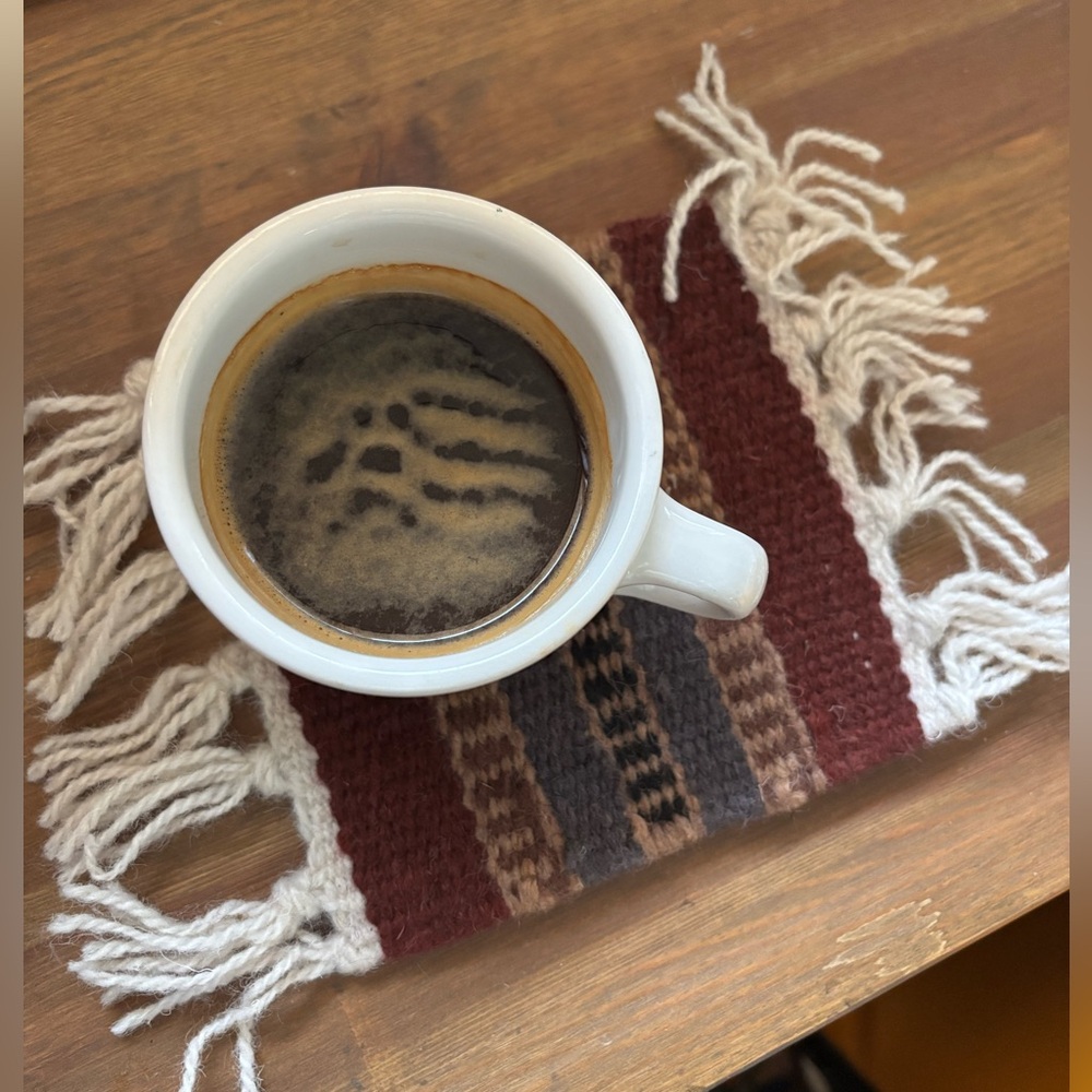 Set of six wool handmade mug rugs coasters southwestern inspired Pendleton